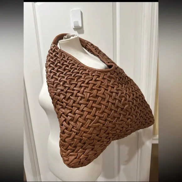 Anthropologie Brown Woven Tote Bag - Picture 3 of 10